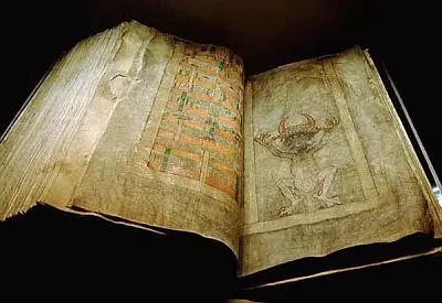 Page du Codex Gigas montrant le texte calligraphié