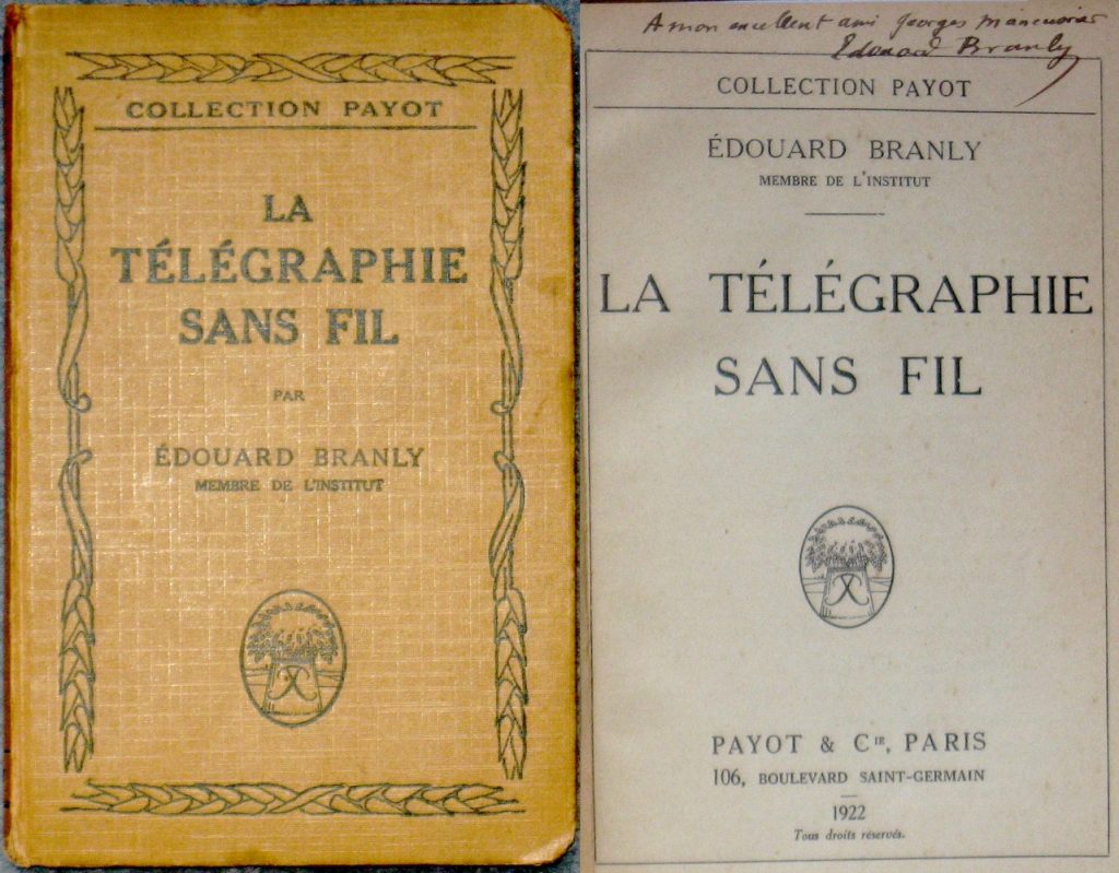 Bibliophilie et Sciences, un saut dans le temps, Edouard Branly et la naissance de la radio