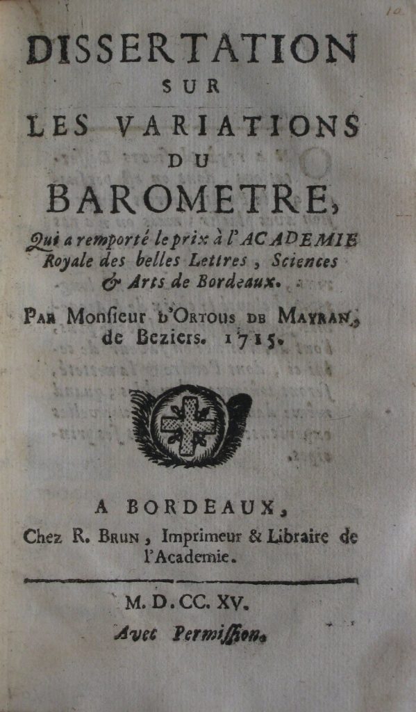 Bibliophilie et Sciences: l'Académie Royale de Bordeaux et ses prix
