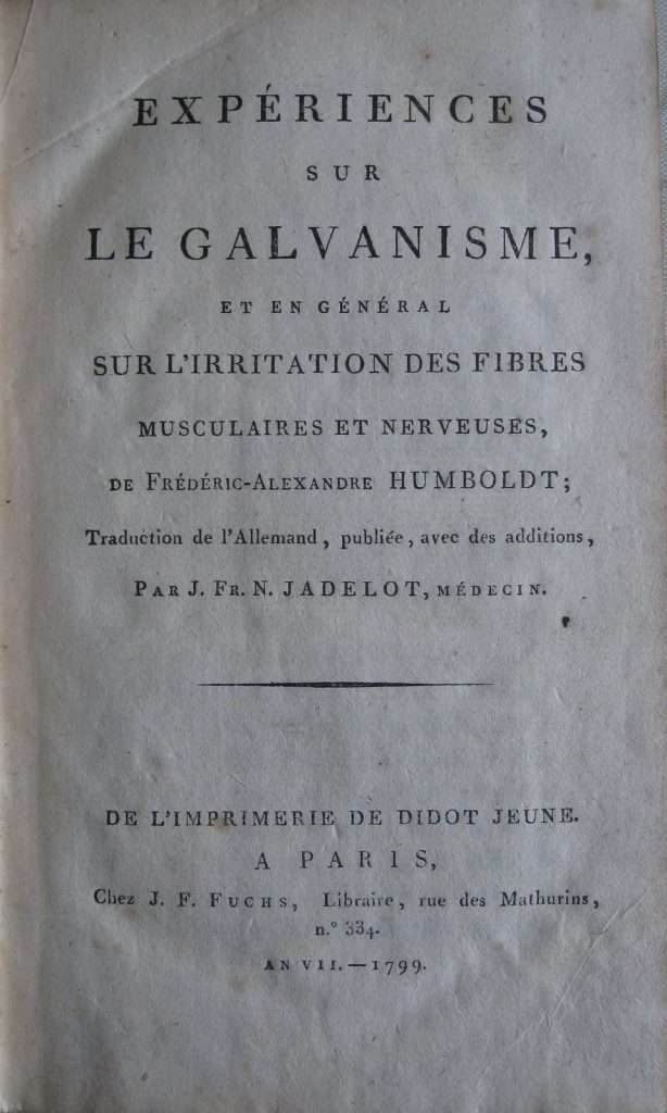 Bibliophilie et Sciences: quatre ouvrages sur le galvanisme