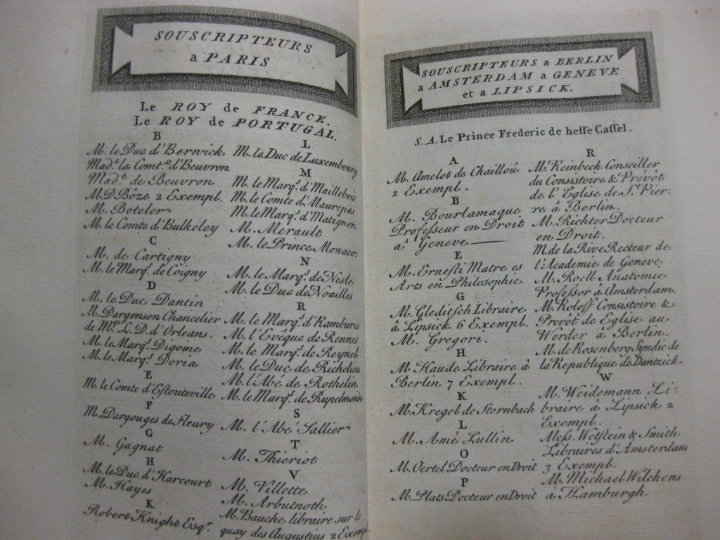 Enigme bibliophilique: saurez-vous reconnaître cet ouvrage uniquement via ses souscripteurs?