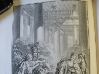 Un frontispice gravé par la Marquise de Pompadour: Rodogune, Princesse des Parthes, par Pierre Corneille, 1760