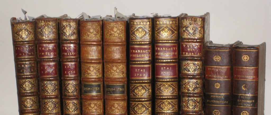 Bibliophilie et Sciences: transactions philosphiques de la Société Royale de Londres