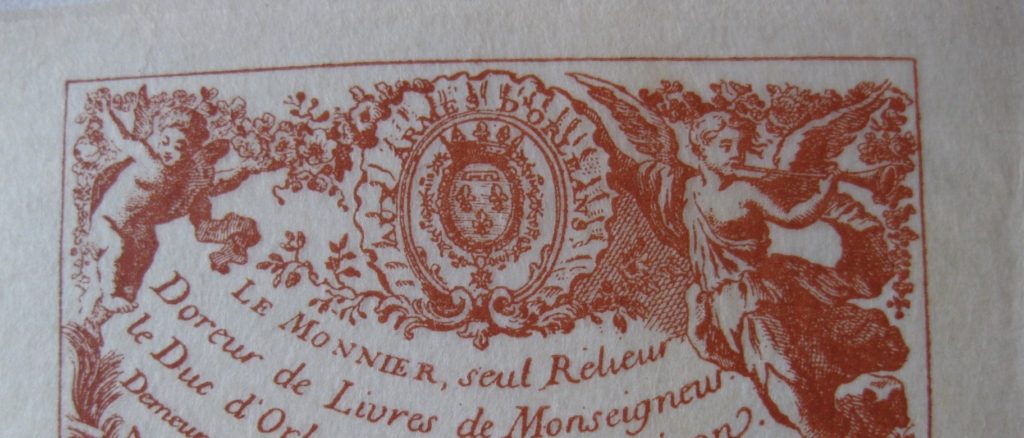 Etiquettes de relieurs des 17ème et 18ème siècles, tirées de The French Bookbinders of the 18th century, par Octave Uzanne