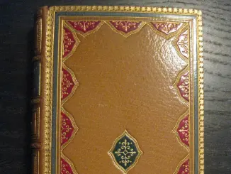 Images autour du livre VI: un exemple de reliure en maroquin mosaïqué sur un joli petit texte