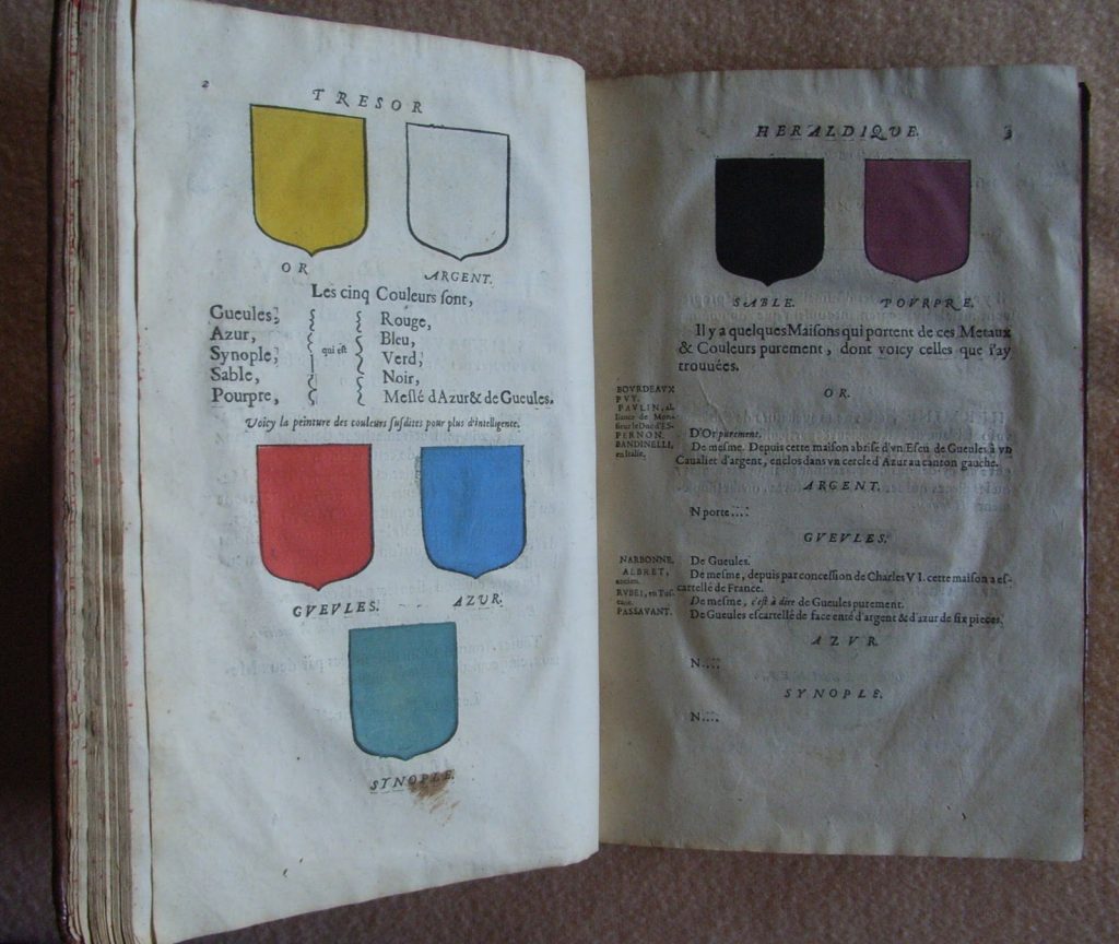 Héraldique et bibliophilie – Chapitre III, couleur, encre et dorure…