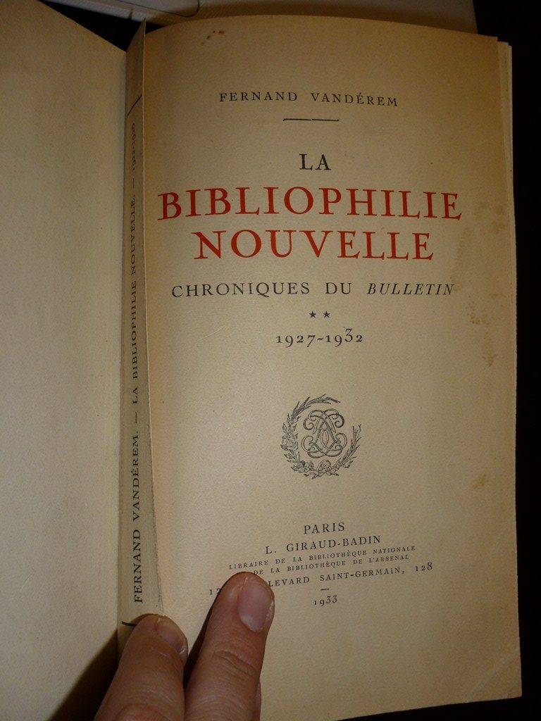 Les expressions de la bibliophilie: « couverture d'époque et dos conservés »