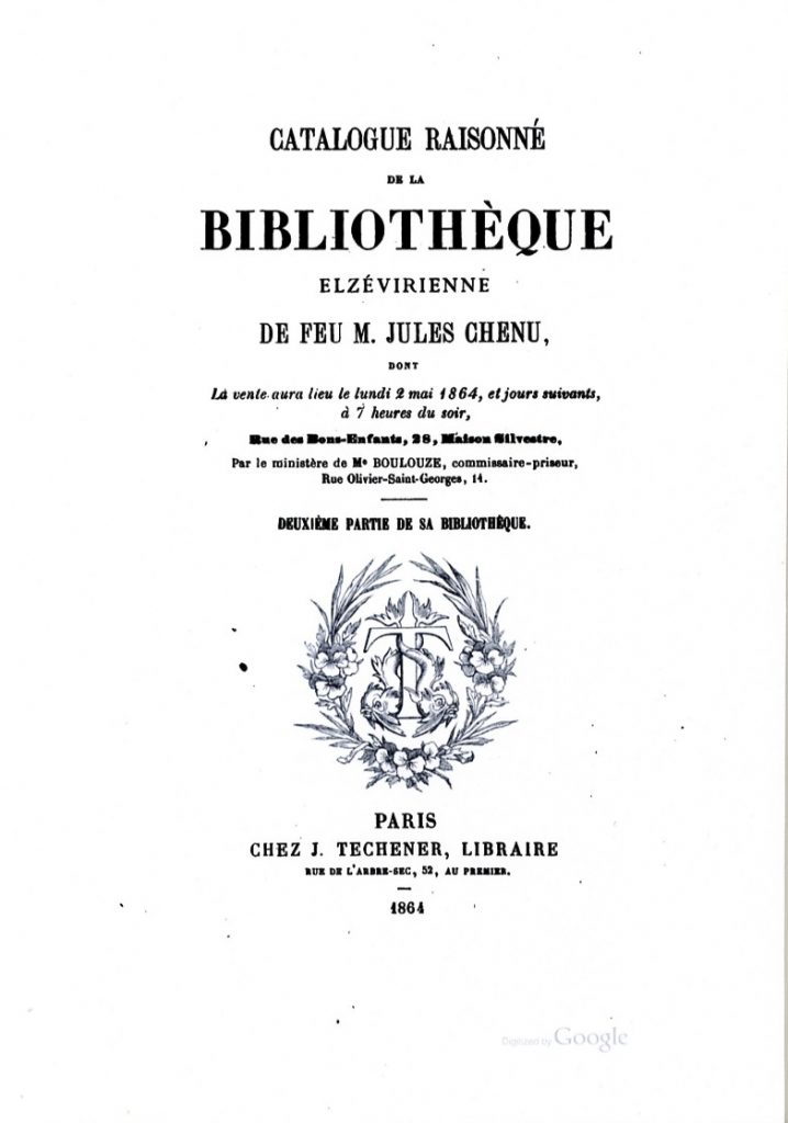 Portrait d'un bibliophile d'exception: Jules-François Chenu