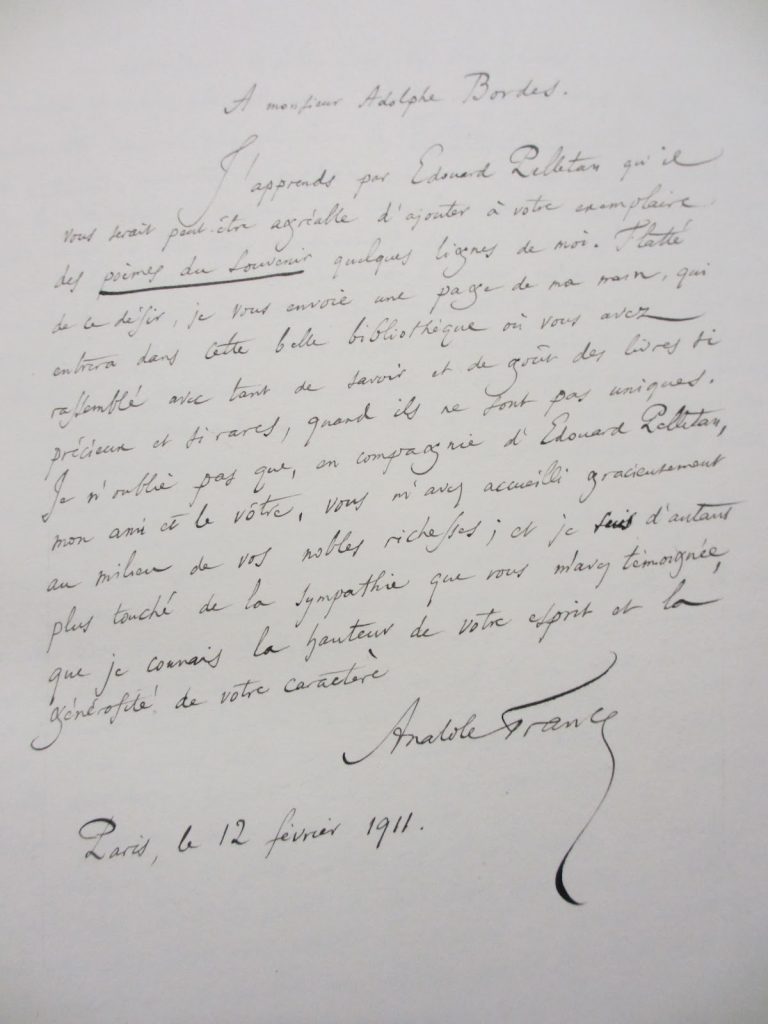 Truffer un livre au début du XXe siècle, la méthode directe, ou les échanges entre Anatole France, l'éditeur Pelletan et le bibliophile Adolphe Bordes