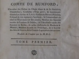 Bibliophilie et Sciences: Rumford, philanthrope et physicien