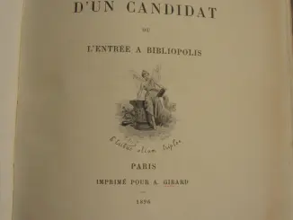 Lettre d'un candidat ou l'entrée à Bibliopolis, ou l'histoire de la bibliophilie en une centaine de vers par A. Girard.