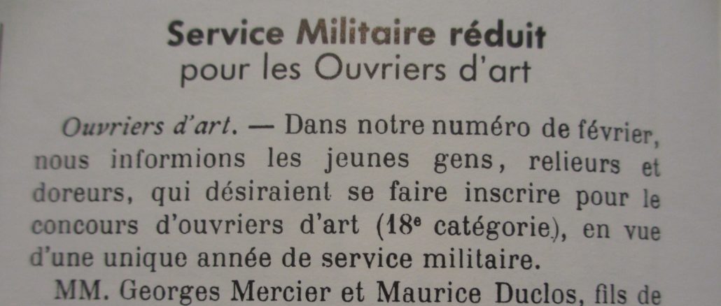 La Reliure, métier dangereux, surtout pendant la guerre.
