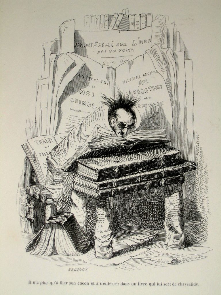 Portrait satirique de bibliophile: le glouton, ou le bibliomane qui lisait, lui.