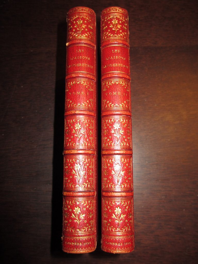 Dans la bibliothèque du bibliophile: Les Liaisons Dangereuses, 1796, édition illustrée, maroquin de Brany