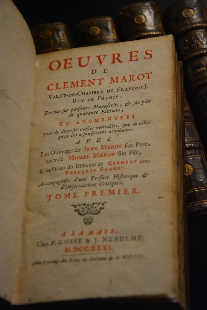 Dans la bibliothèque des bibliophiles du Blog: le dernier achat de Gonzalo, les Oeuvres de Clément Marot, 1731