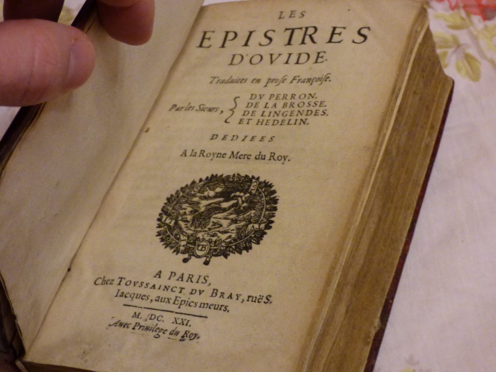 Les livres des lecteurs du Blog: les épîtres héroïdes d'Ovide, 1621