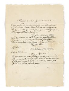 « Lettre à Roxane » manuscrite, accessoire du film Cyrano de Bergerac de Jean-Paul Rappeneau (1990), vendue chez Artcurial le 1er décembre 2022