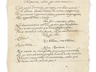 « Lettre à Roxane » manuscrite, accessoire du film Cyrano de Bergerac de Jean-Paul Rappeneau (1990), vendue chez Artcurial le 1er décembre 2022