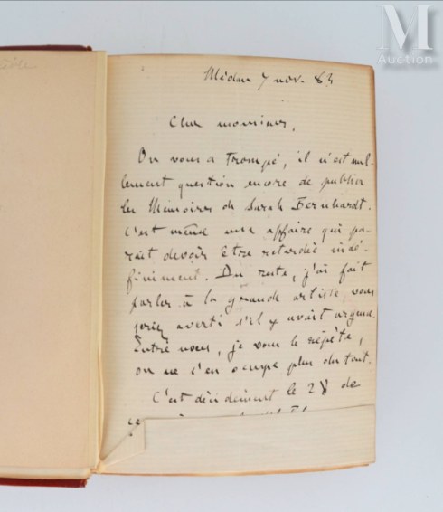 Première page de la lettre autographe d’Émile Zola datée de Médan, 7 novembre 1884
