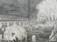 Gravure du feu d’artifice tiré sur la Seine devant le Louvre en 1739, planche de la Description des festes données par la ville de Paris (1740)