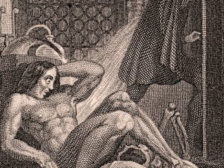 Détail du frontispice de Frankenstein, 1831